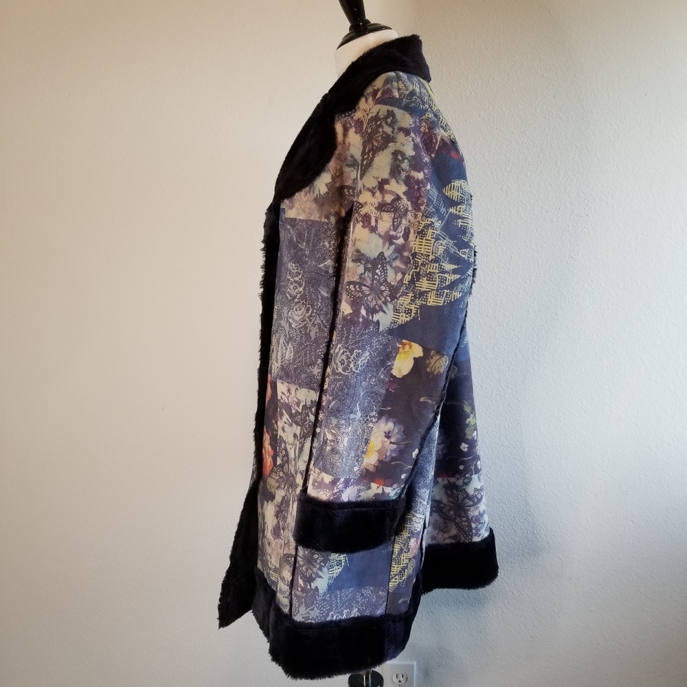 Coldwater Creek Floral Faux Suede Coat - Picture 6 of 8